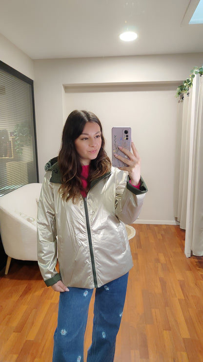 Parka réversible marine ou kaki