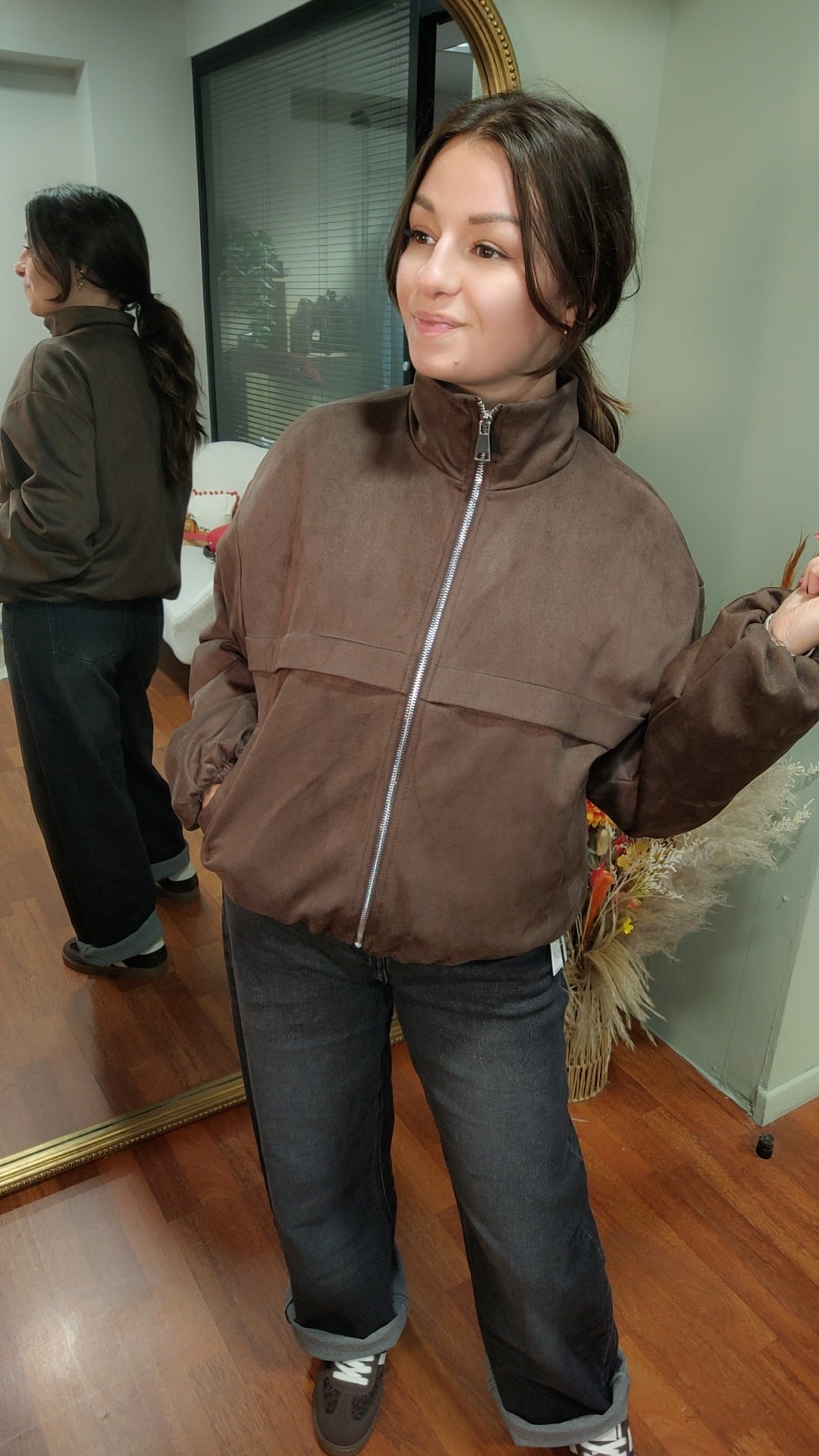 Veste suédine oversize