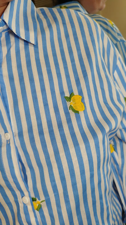Chemise rayée citron