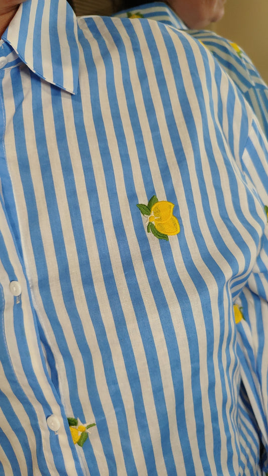 Chemise rayée citron
