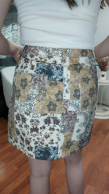 Jupe jean patchwork