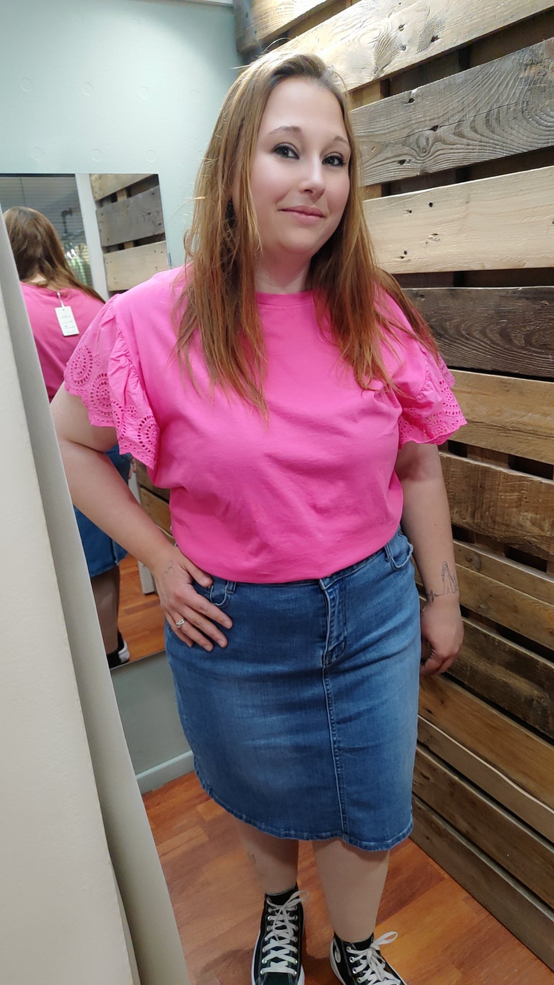 Top manches broderie anglaise