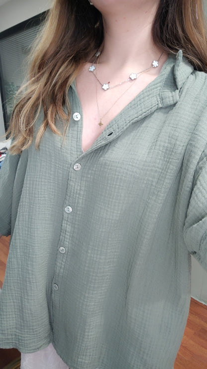 Chemisette gaze de coton oversize