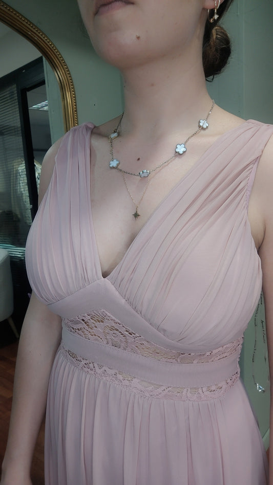 Robe cérémonie rose poudré