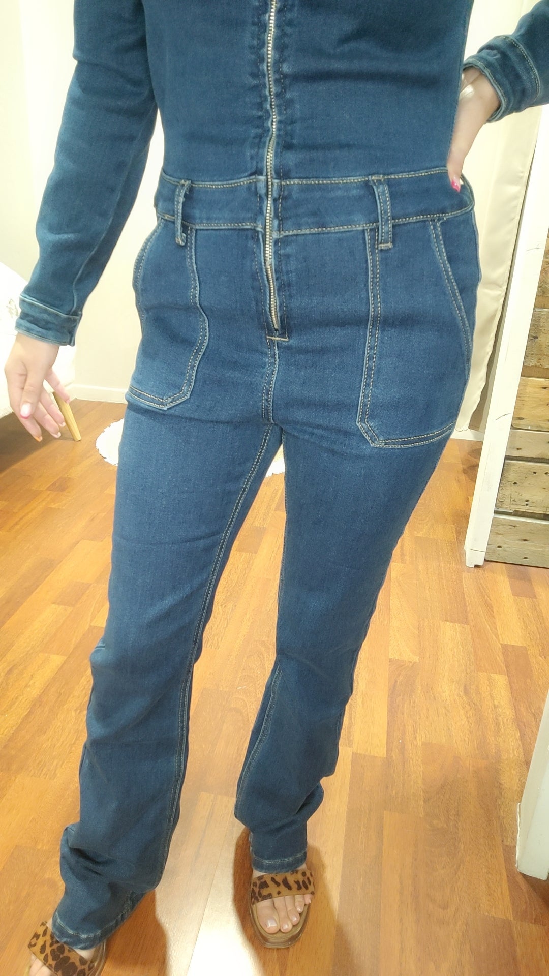 Combinaison jean à fermeture