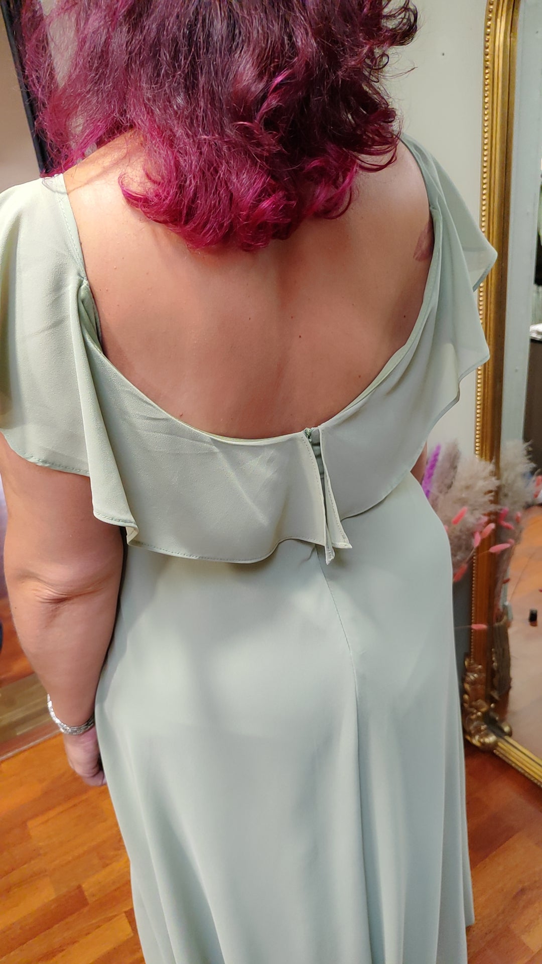 Robe de cérémonie vert sauge