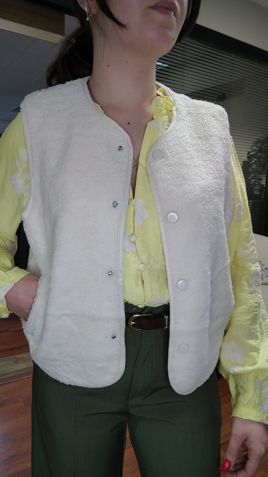 Gilet sans manches teddy pression