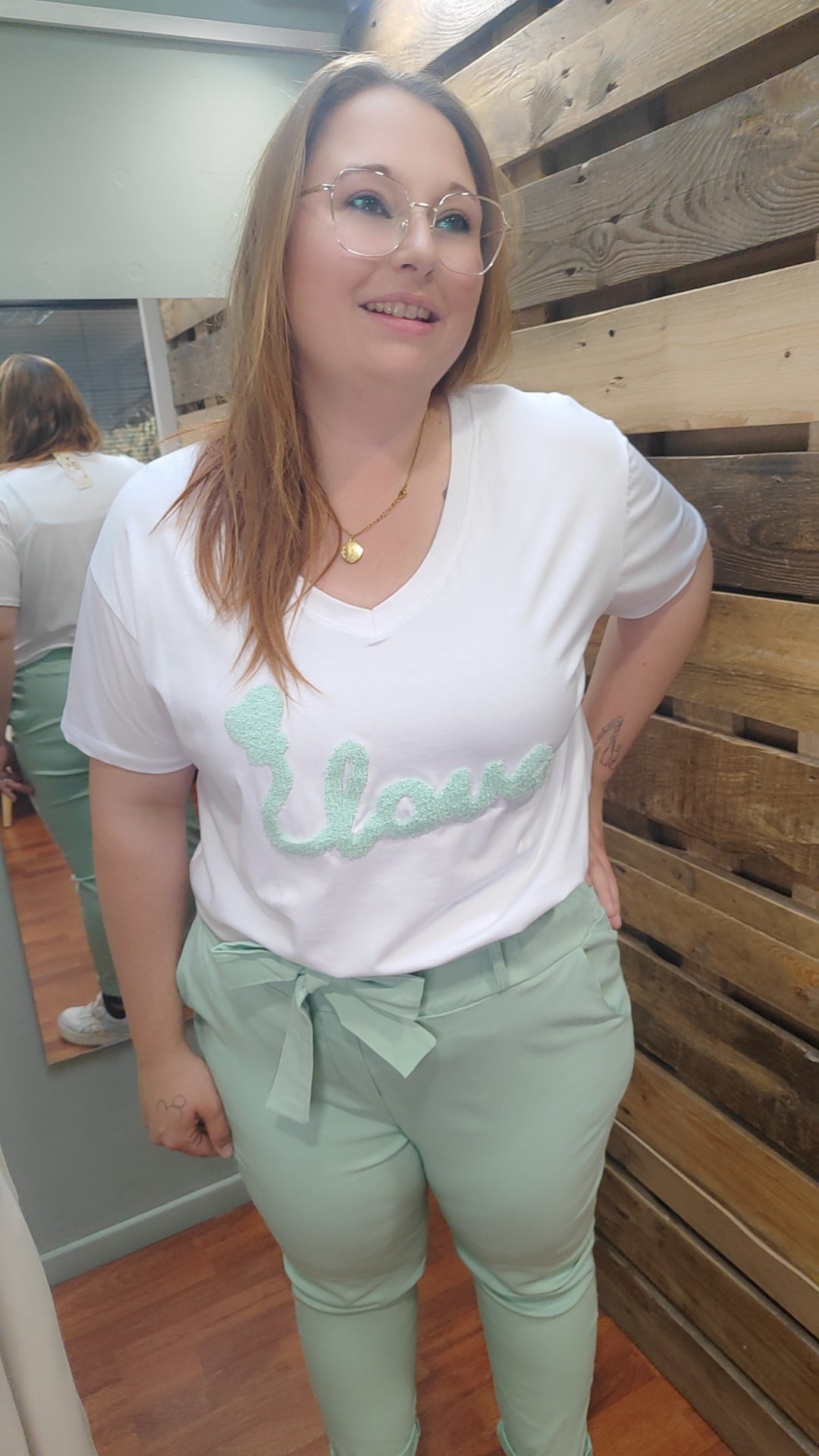 T-shirt love texturé