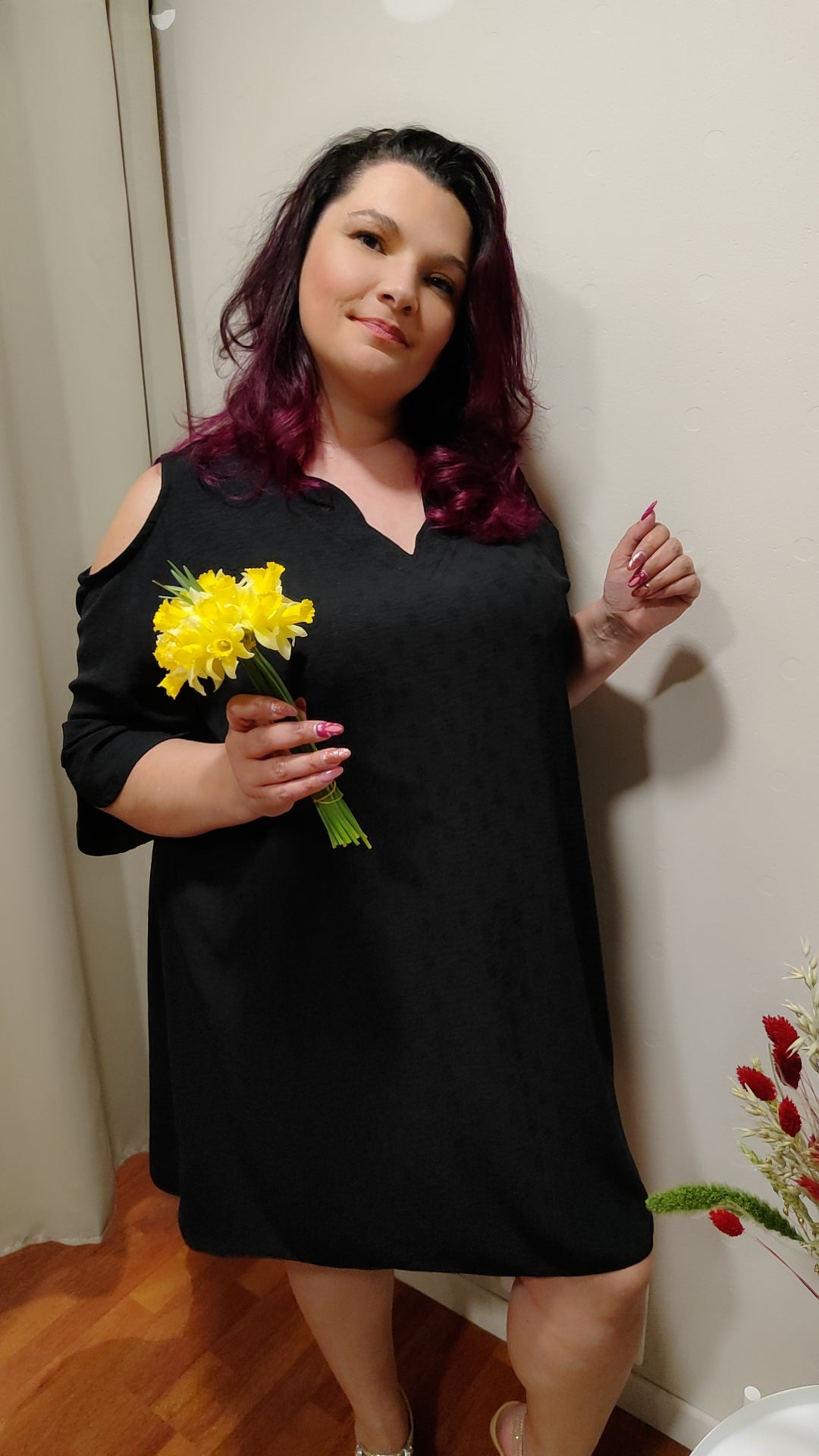 Robe épaules dénudées noire