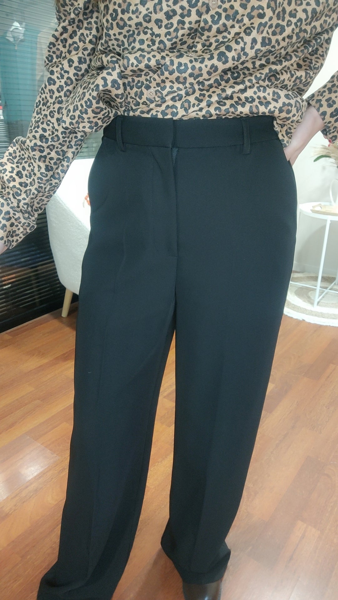 Pantalon à pinces noir