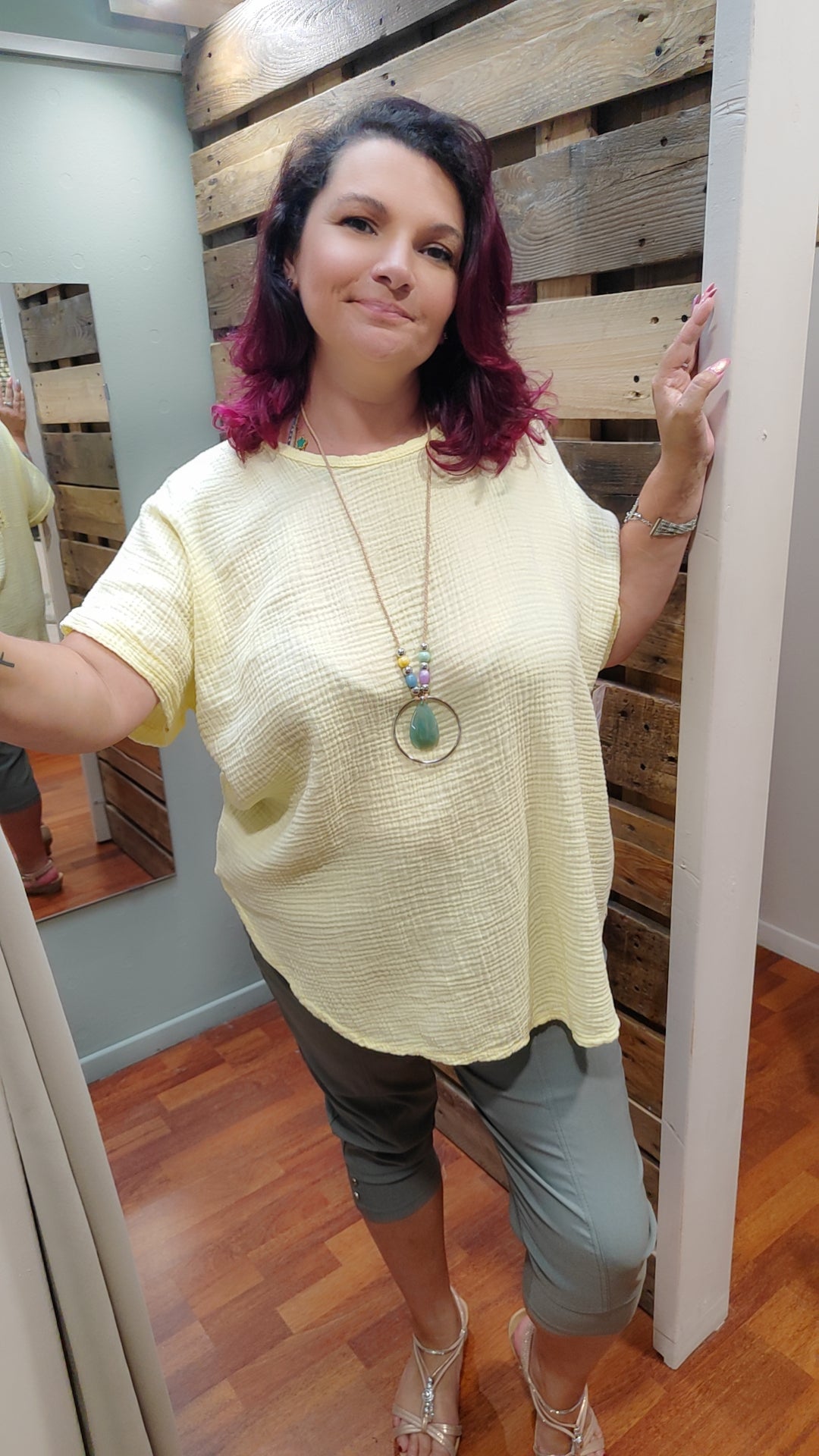 Top gaze de coton et dentelle