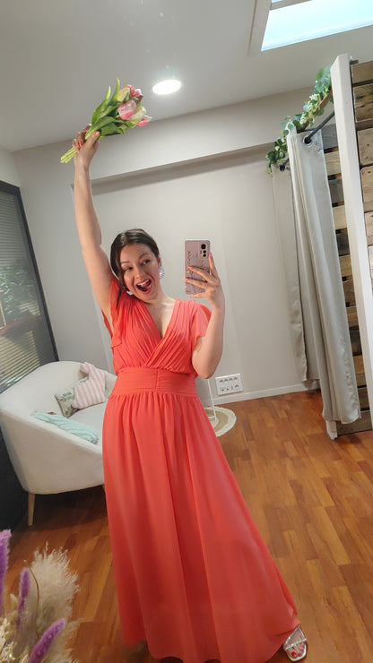 Robe cérémonie Audrey corail