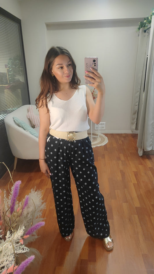 Pantalon léger à pois
