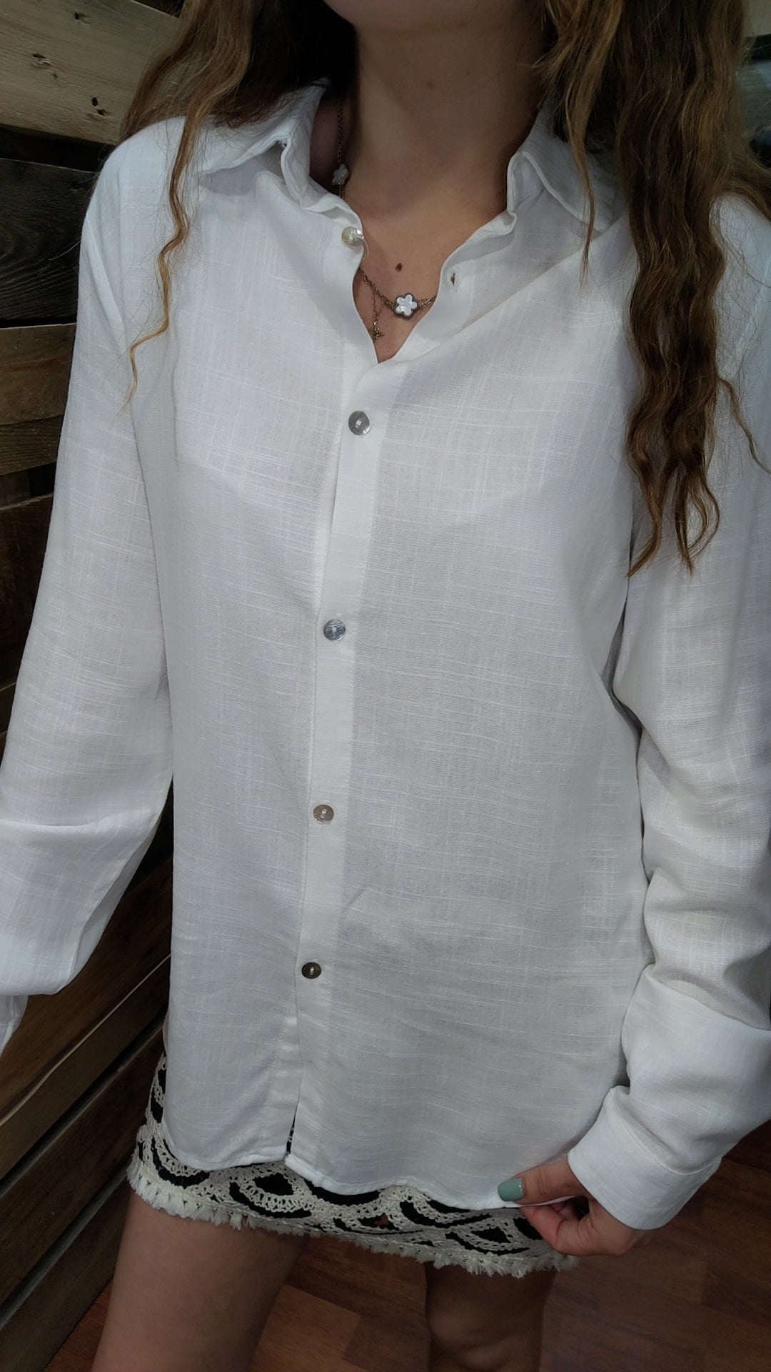 Chemise blanche coton et lin