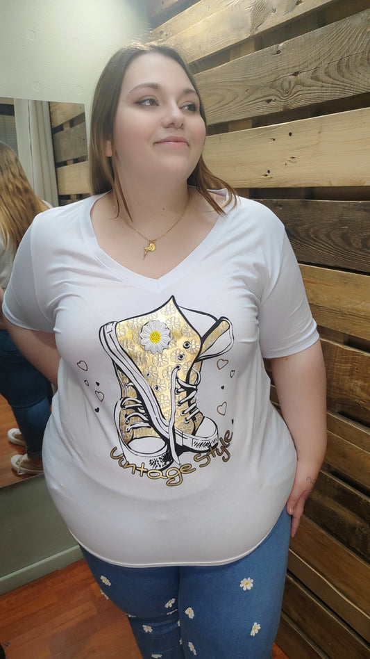 T-shirt baskets dorées