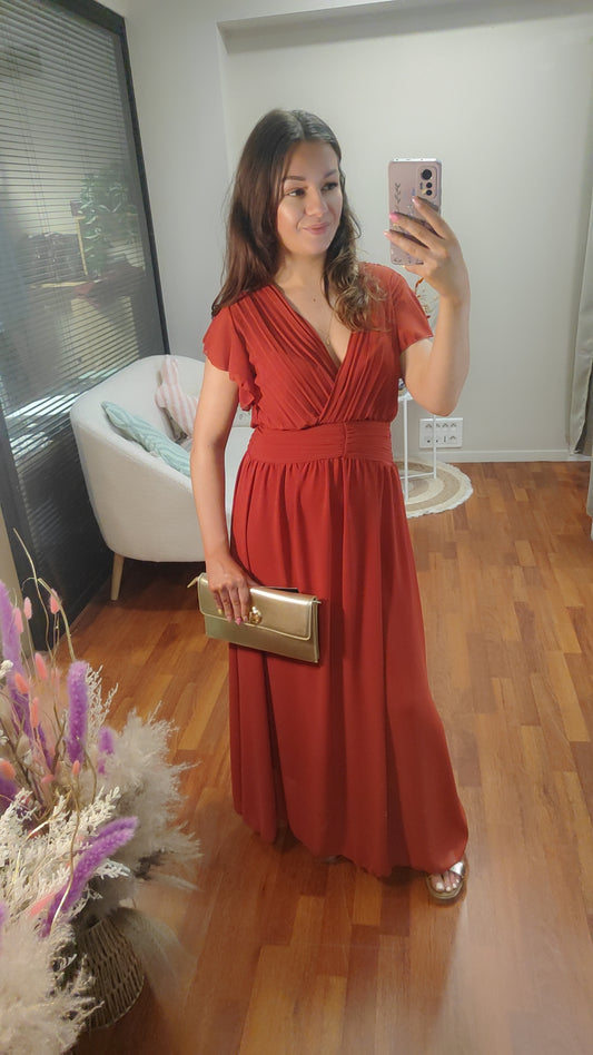 Robe cérémonie Audrey terracotta