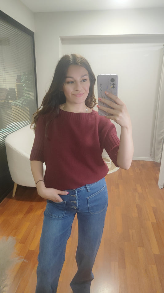 Pull tout doux manches courtes (plusieurs coloris)