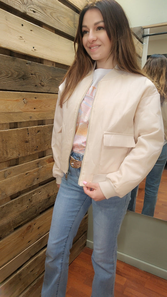 Bombers matelassé beige ou rose