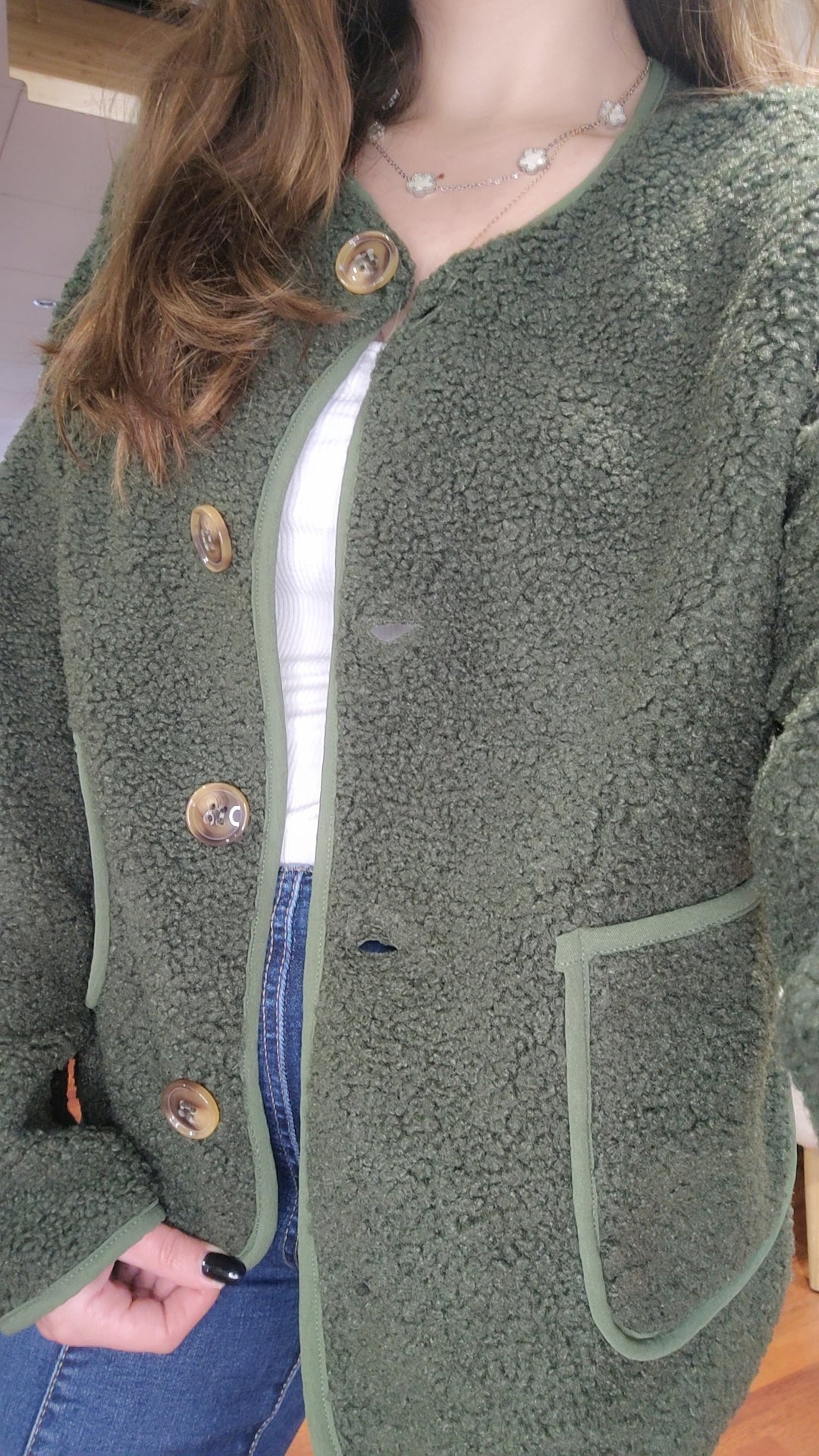 Veste bouclette oversize