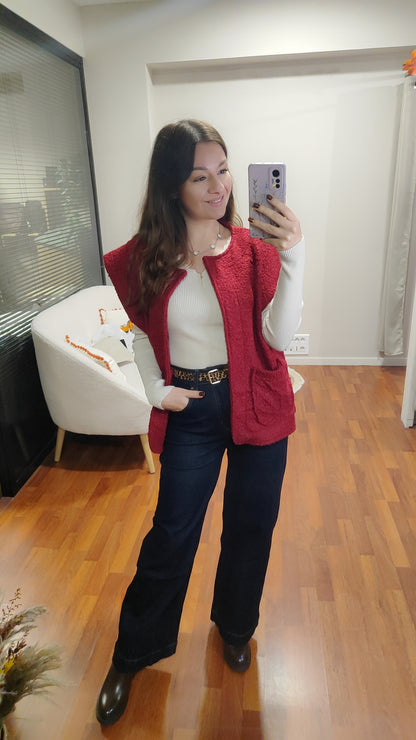 Jean wide leg brut