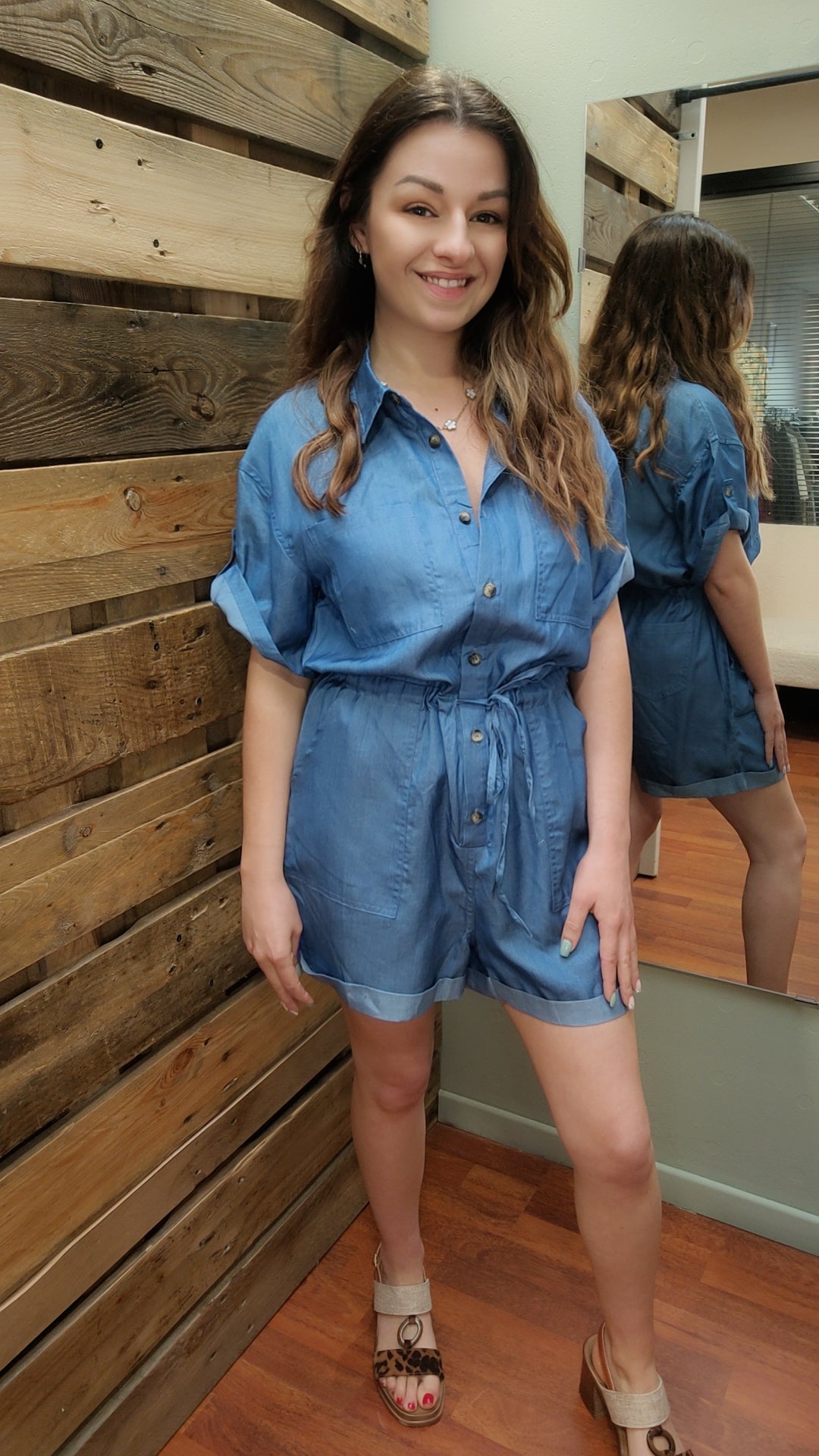 Combi-short jean léger