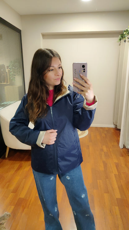 Parka réversible marine ou kaki
