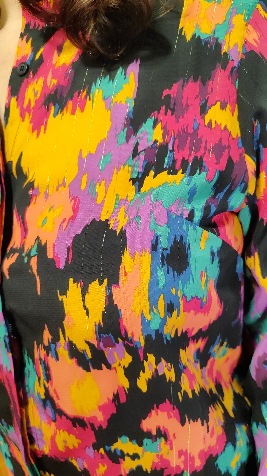 Chemise multicolore liseré doré