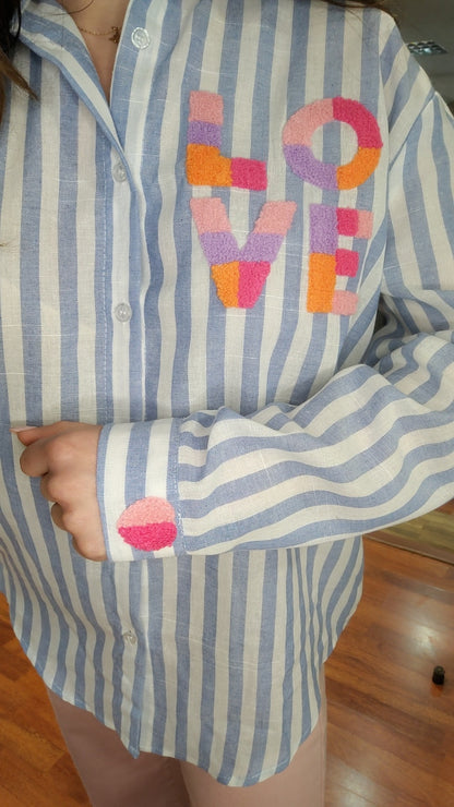 Chemise rayée Love