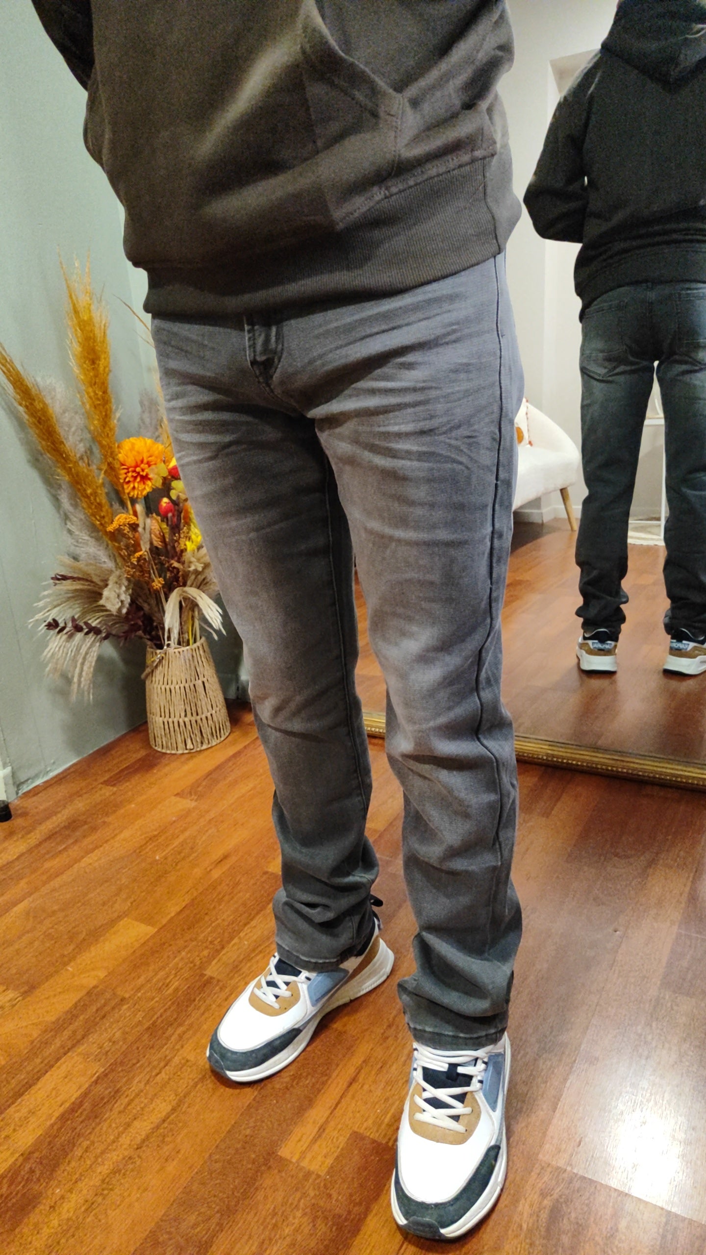 Jean regular kaki/gris