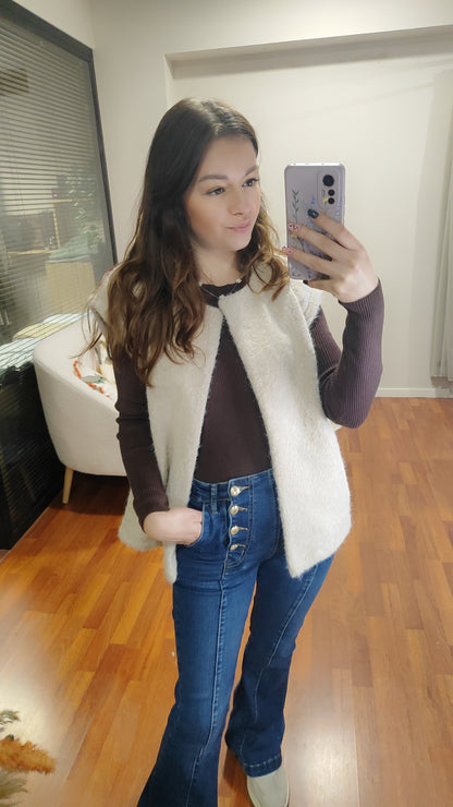 Gilet sans manches laine bouillie