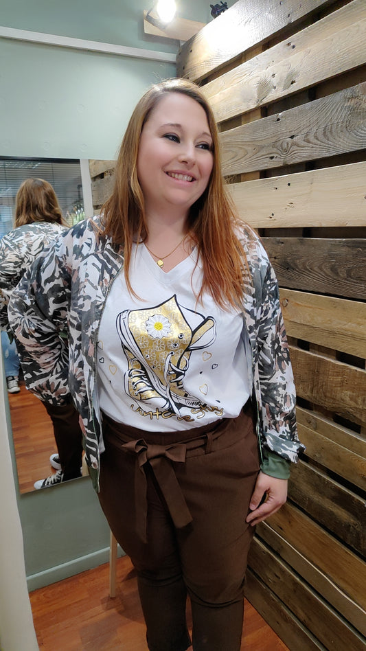 Pantalon taille haute ceinturé