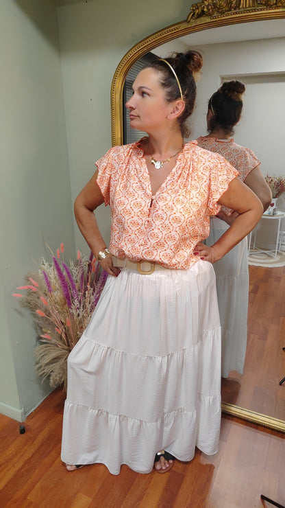 Top motifs orangé