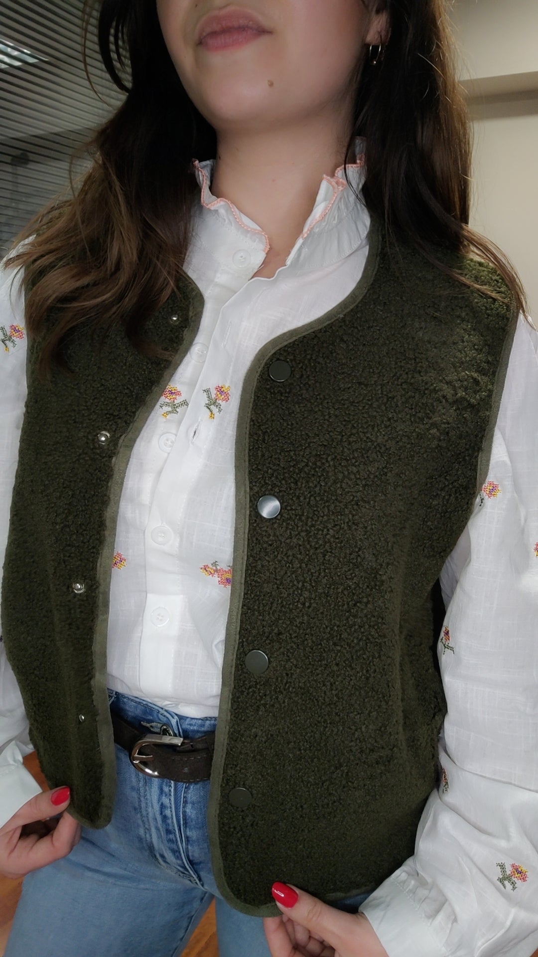 Gilet sans manches teddy pression