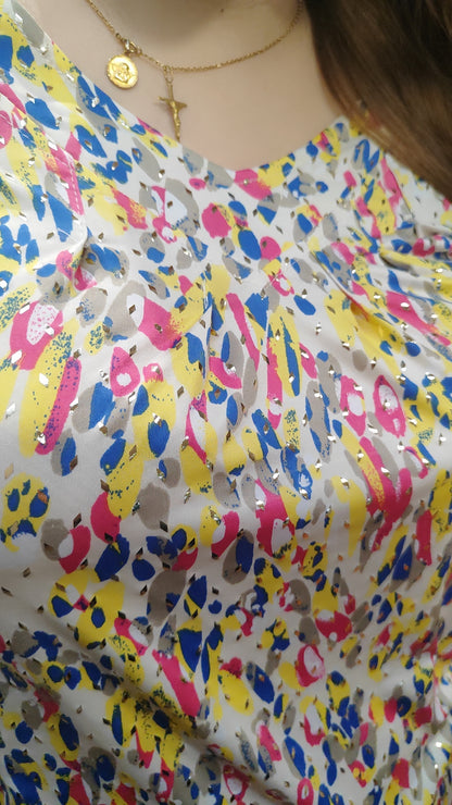 Blouse coloré détails brillant